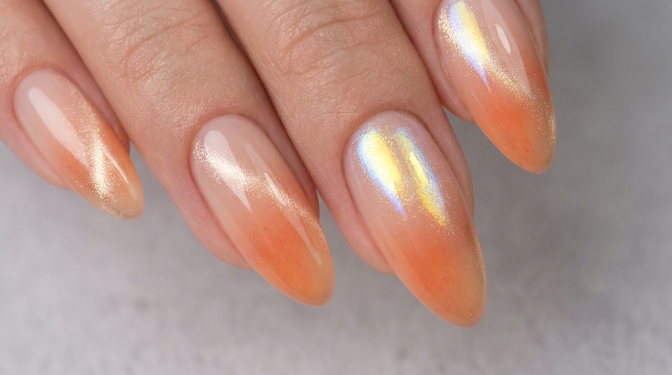 Unghie Gradient Tramonto: Tutorial su Aurora e Effetto Cat-Eye