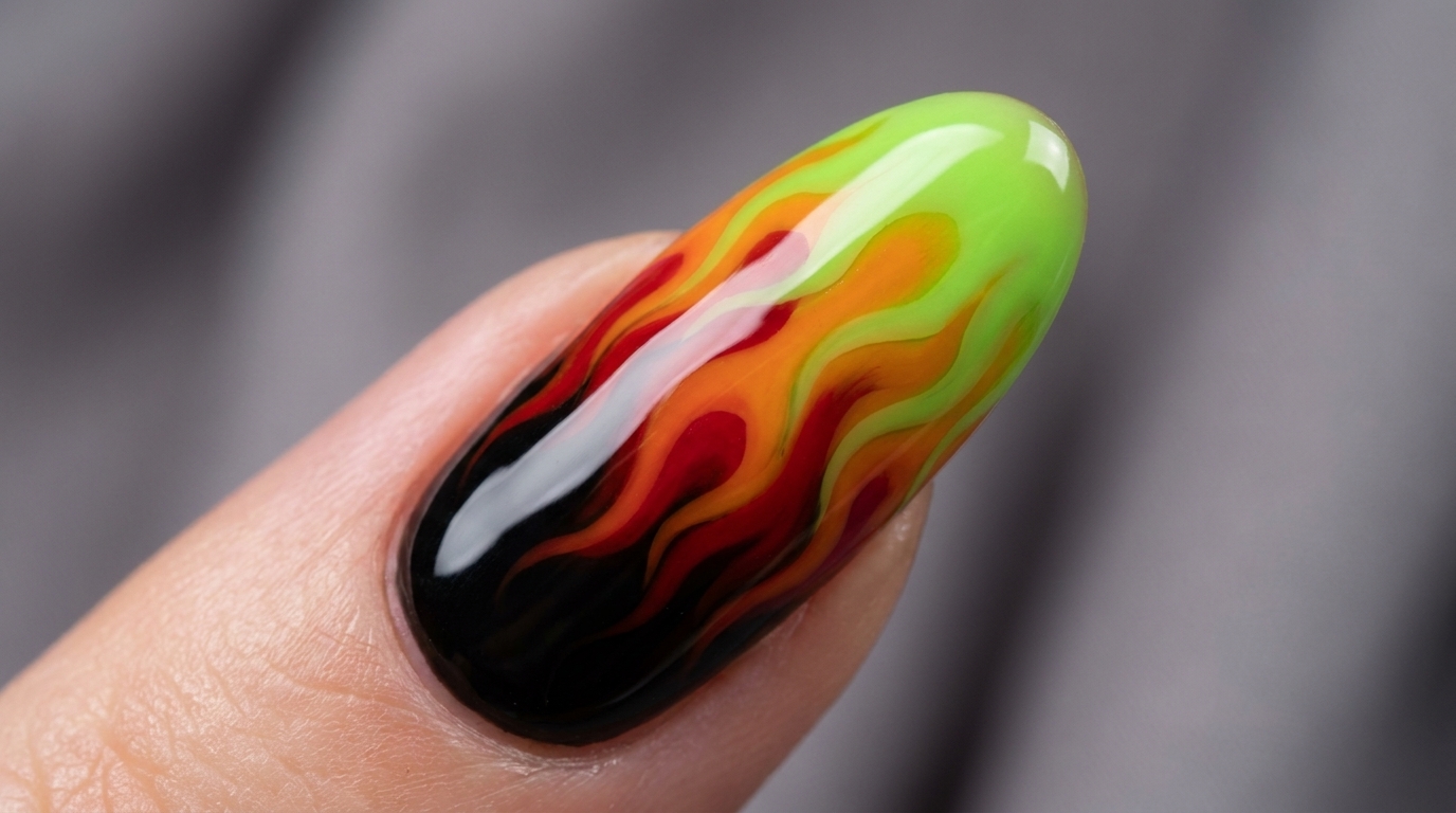 Nail Art Flame Gradient — Tutorial facile con blooming gel