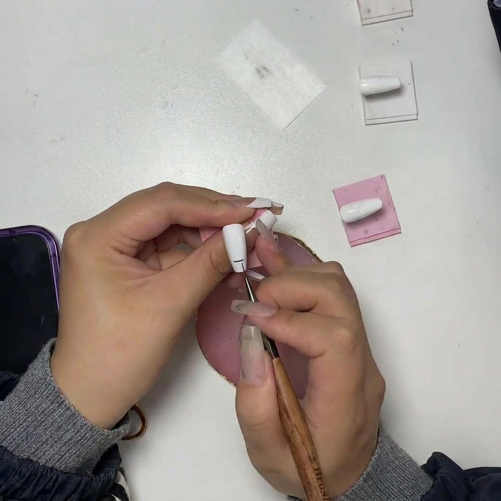 Dettaglio dellunghia con una forma a T creata da una linea verticale che interseca la base orizzontale.