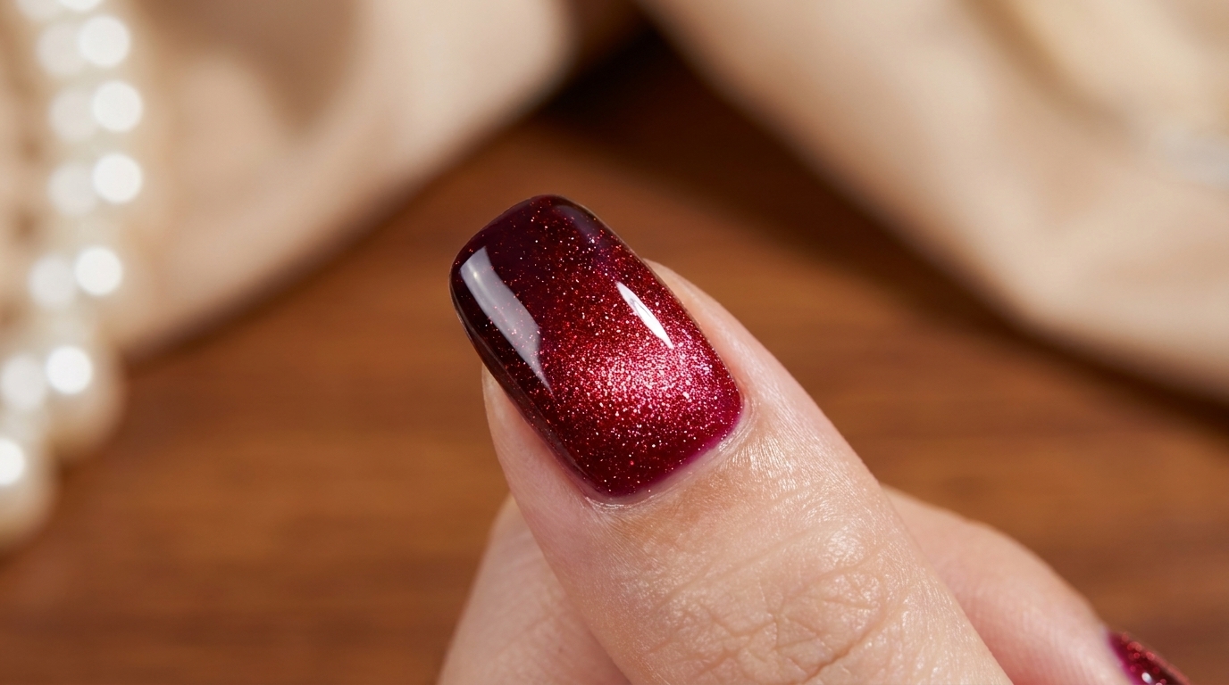 Unghie Cat-Eye Sfumate color Prugna — Tutorial Magnetico Festivo