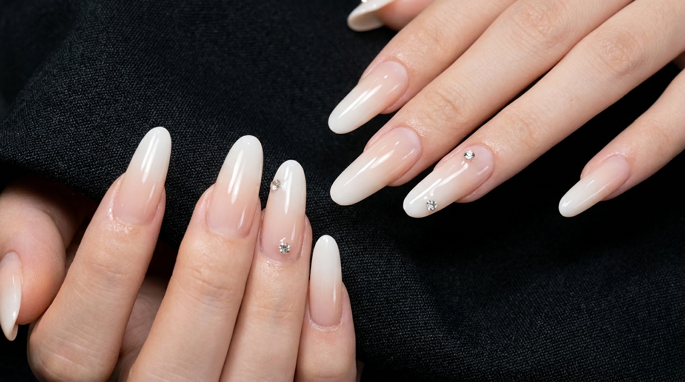 Unghie Sfumate Bianco Latte — Tutorial Ombré Elegante