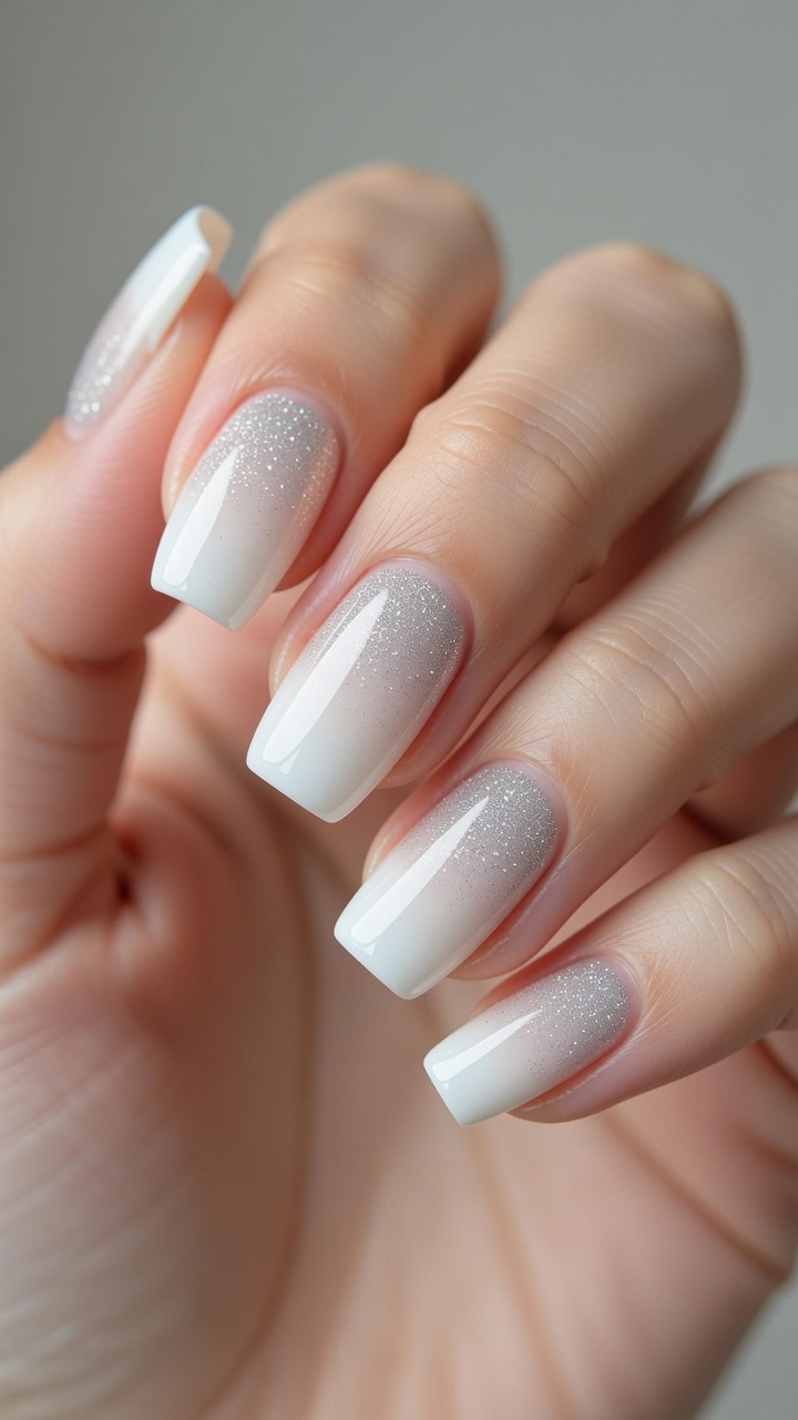 Manicure French con sfumato glitter — Tutorial gel elegante