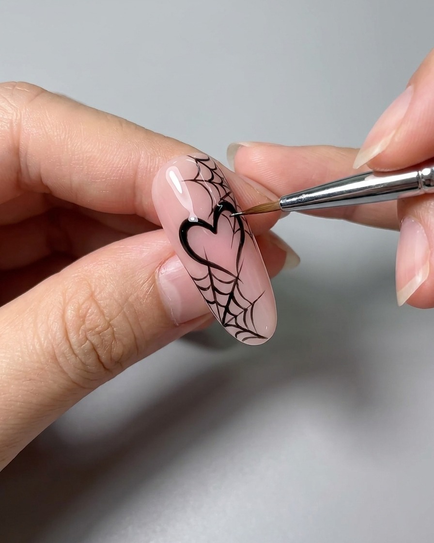 Un applicatore tampona polvere cromo argento sopra i disegni delle fiamme nere.