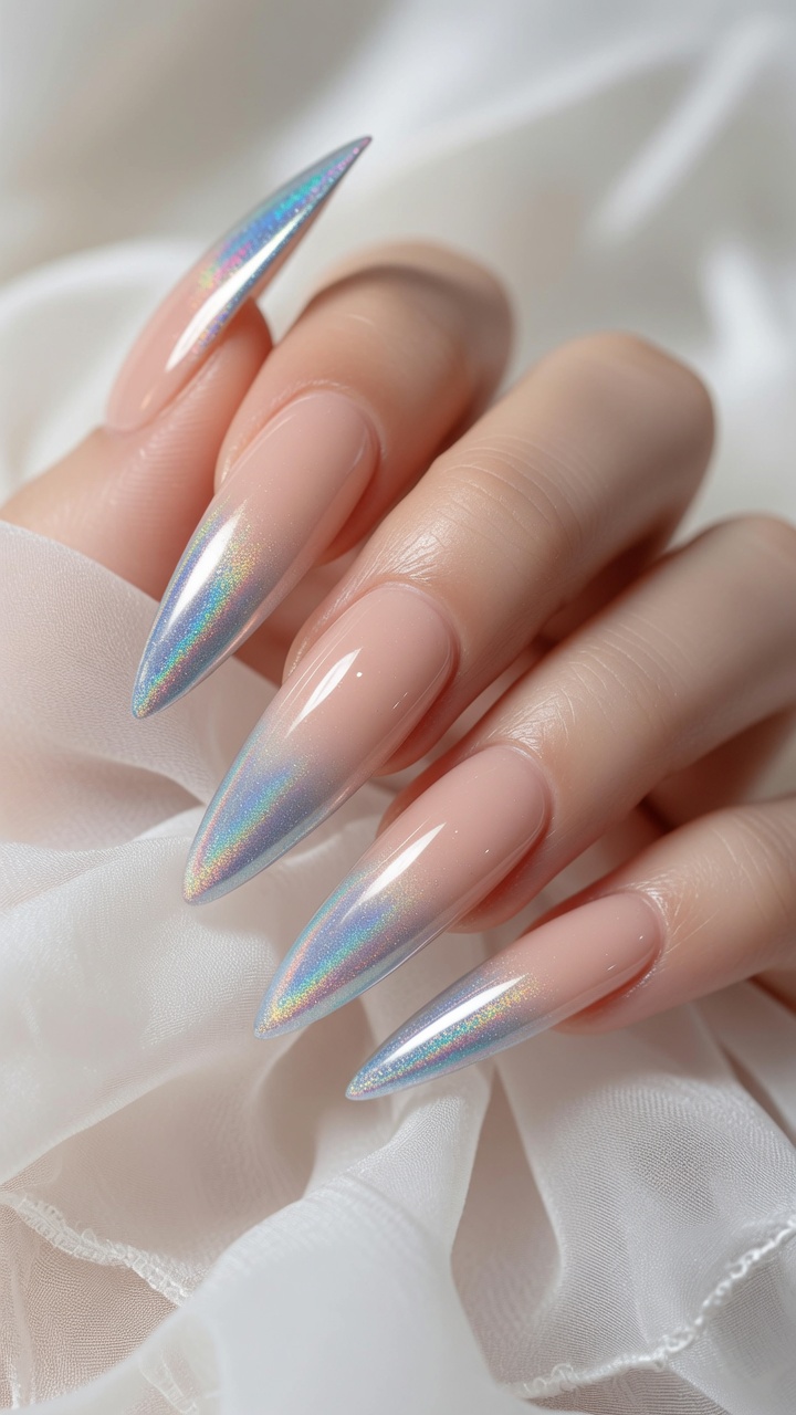 Unghie Olografiche Sfumate stile Fairy — Tutorial Fai-da-te