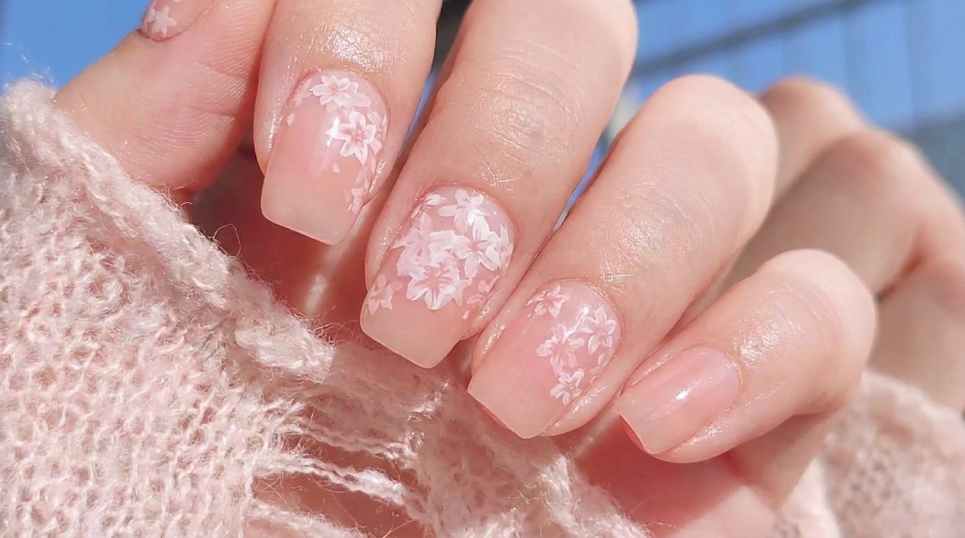 Tutorial nail art: Fiori di ciliegio Sakura per l'inizio di primavera