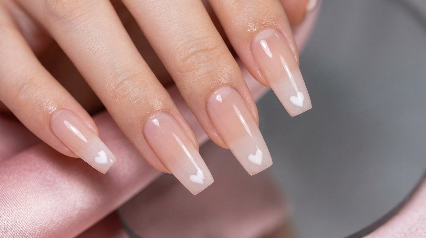 Unghie Ombré Nude Trasparenti con Nail Art a Cuore — Tutorial Gel Passo dopo Passo
