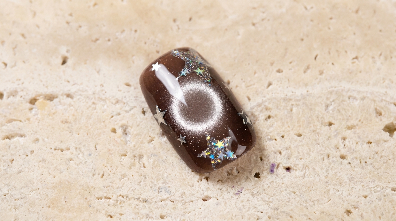 Nail Art Cat-Eye Magnetica con Stelle — Tutorial Gel Passo dopo Passo