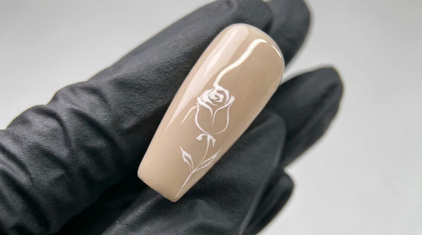 Minimalistische Fine-Line-Rosen-Nail-Art — Elegantes Schritt-für-Schritt-Tutorial