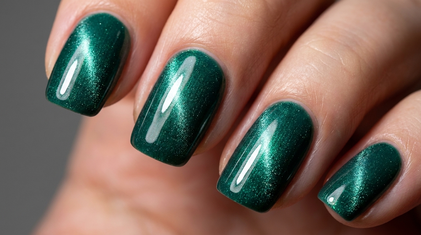 Unghie Gel Cat-Eye Color Verde Lago — Tutorial Passo dopo Passo