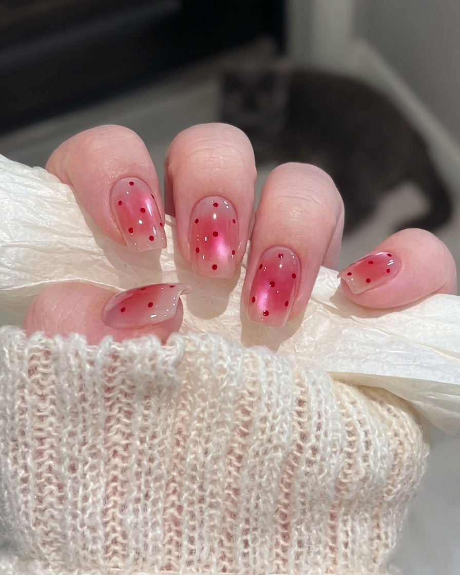 Una mano con unghie rivestite di base gel sotto una lampada UV professionale.