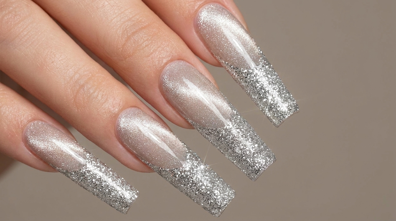 French Manicure con Glitter e Base Cat-Eye — Tutorial Manicure di Lusso