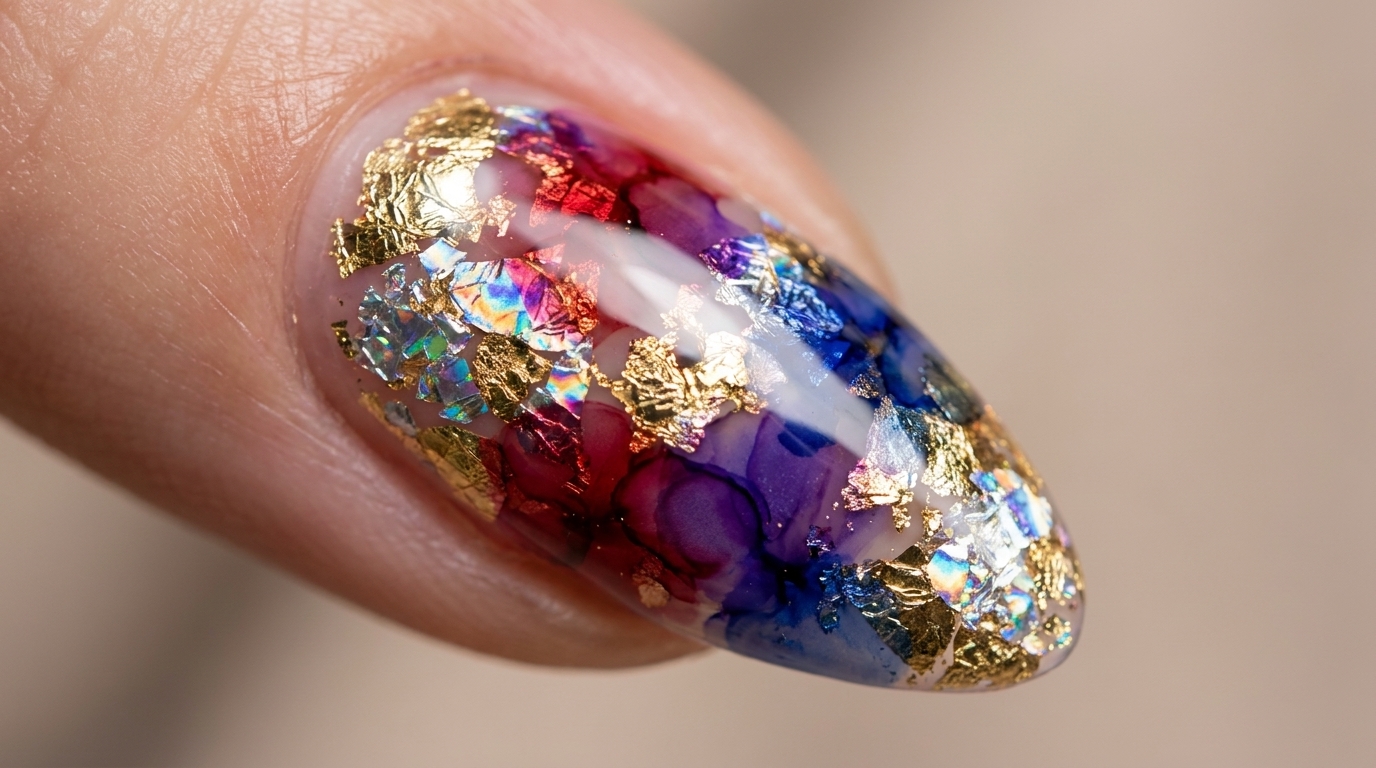 Unghie con Blooming Gel e Foil Olografico — Tutorial Passo dopo Passo
