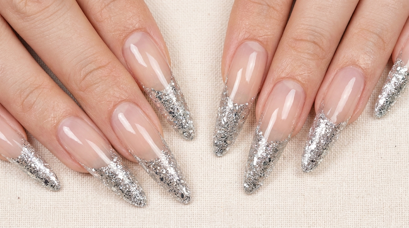 Extension unghie con french glitter argento: Tutorial passo dopo passo