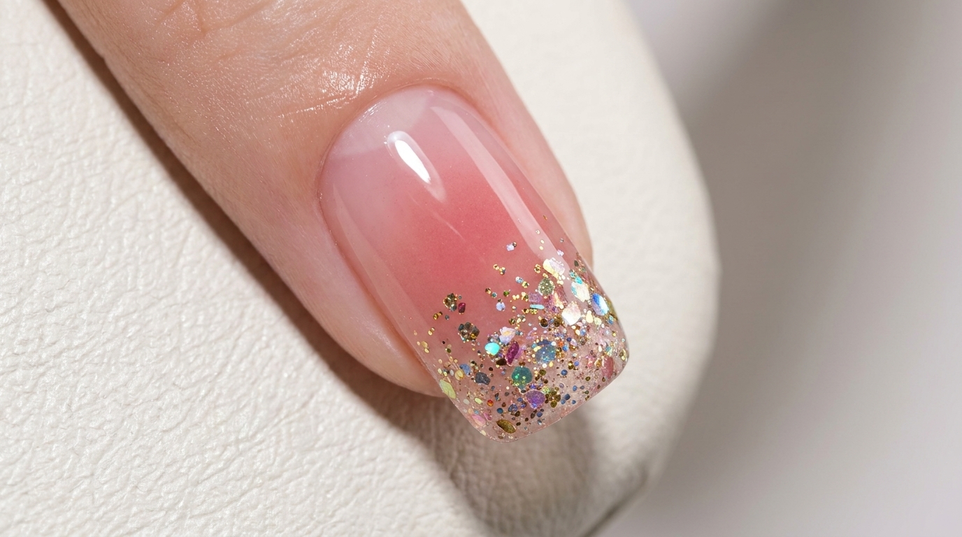 Unghie Ombré con Sfumatura Glitter — Tutorial Professionale Passo dopo Passo