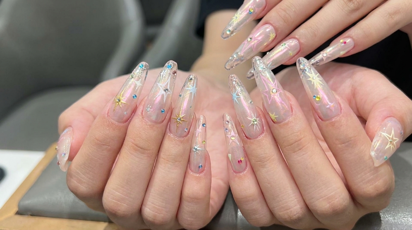 Unghie Chrome con Stelle Esplosive — Tutorial Artistico in Gel