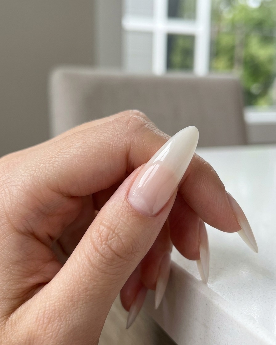 Uno spingicuticole in metallo utilizzato per sistemare larea delle cuticole di ununghia.