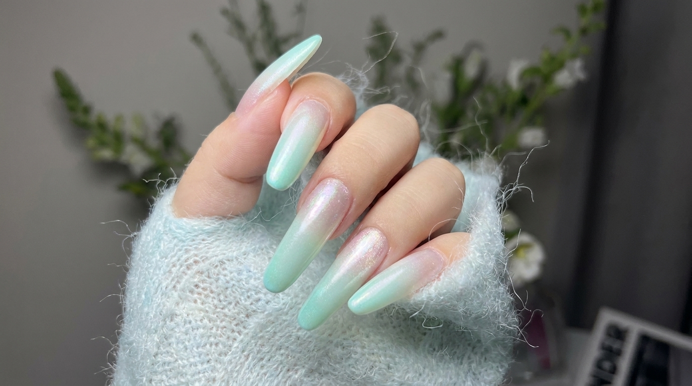 Unghie Sfumate Aurora Verde Menta — Tutorial Passo dopo Passo