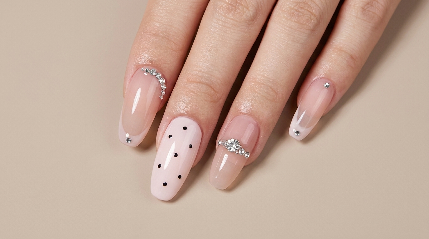 Manicure Gel Rosa Nude con Strass — Tutorial Passo dopo Passo