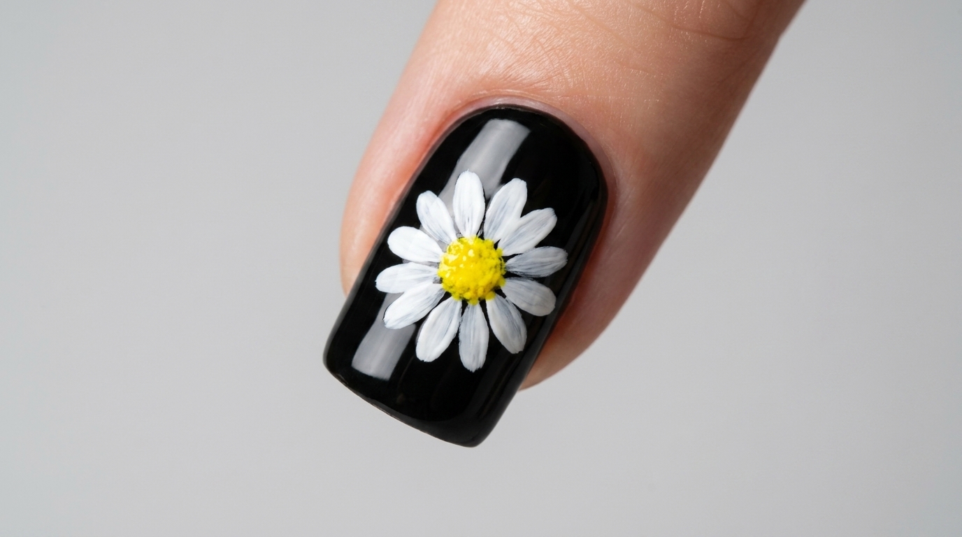 Classica Nail Art a margherita — Tutorial passo dopo passo