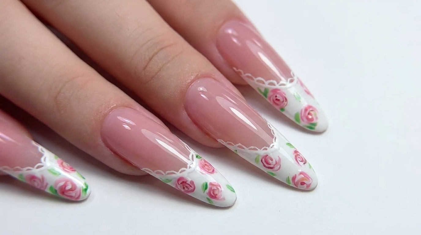 Manicure Francese con Rose in Pizzo — Tutorial Elegante Passo dopo Passo