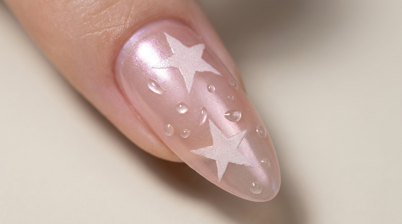 Unghie Rosa Aurora con Stelle — Tutorial Nail Art Celestiale
