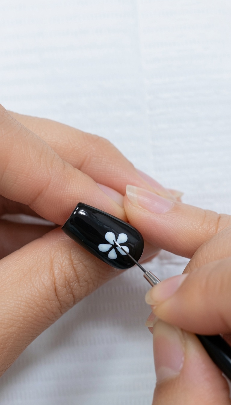 Nail Art Classica con Fiore a Cinque Petali: Tutorial per Principianti