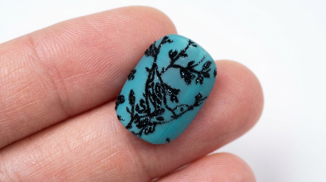 Unghie Flocked con Motivo Plaid e Fiori Scintillanti — Tutorial Texture