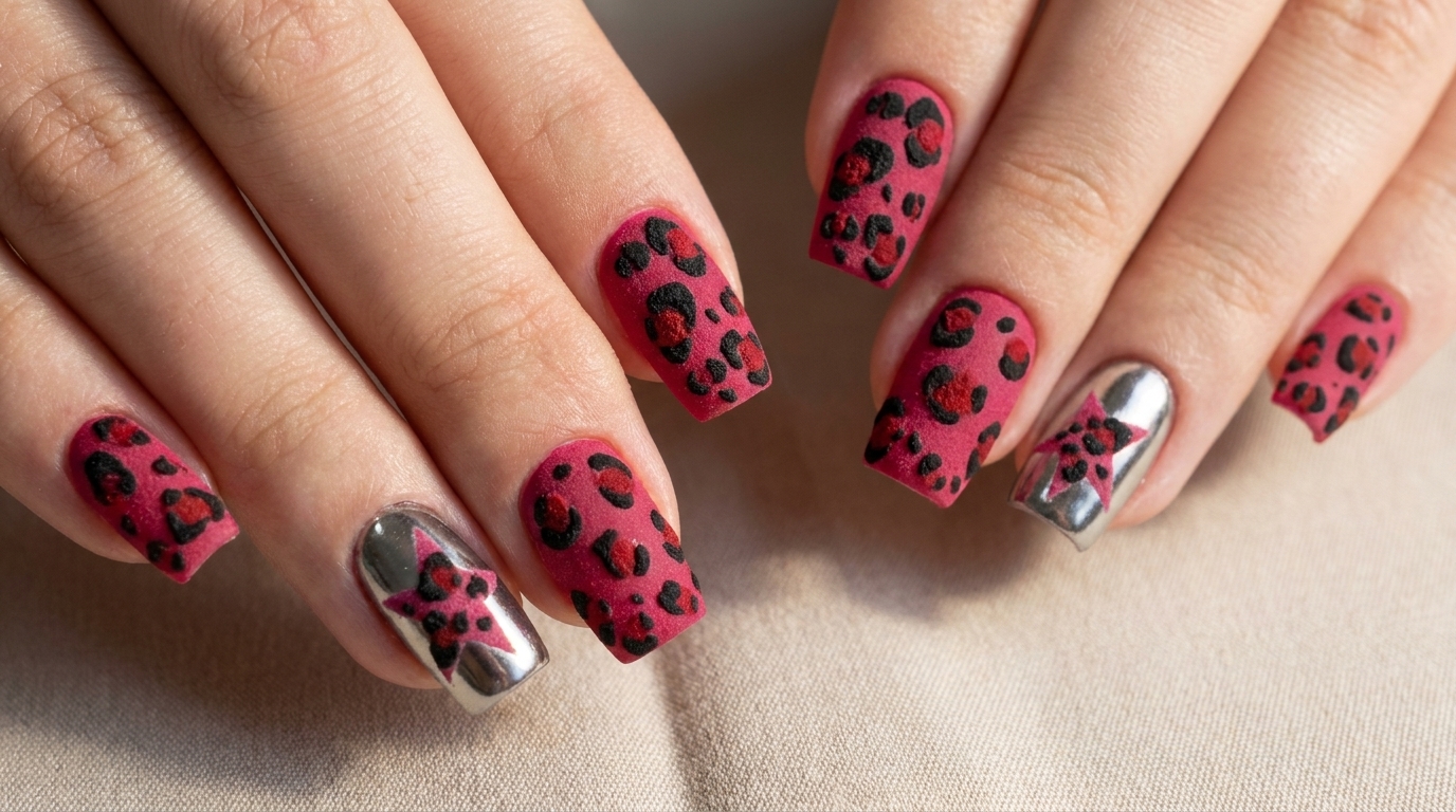 Unghie Leopardate Texture e Cromature Argento — Tutorial DIY