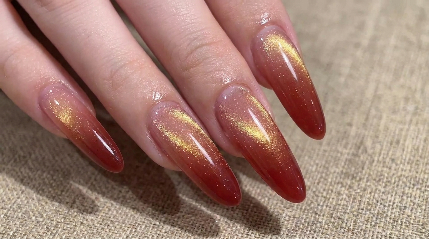 Unghie Cat Eye Ombré Rosse per Capodanno — Tutorial Passo dopo Passo