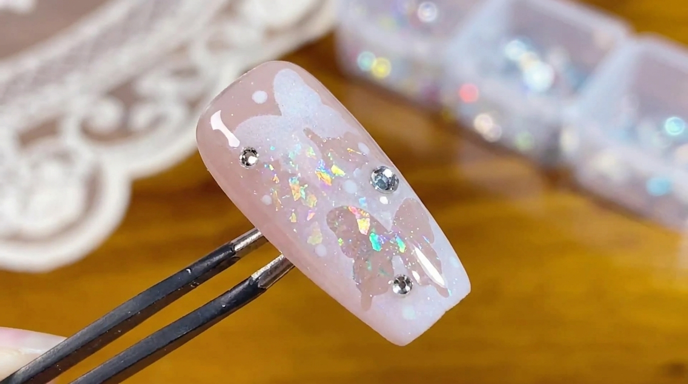 Nail Art Farfalla in Negativo con Sfumatura Bianca — Tutorial Passo Passo