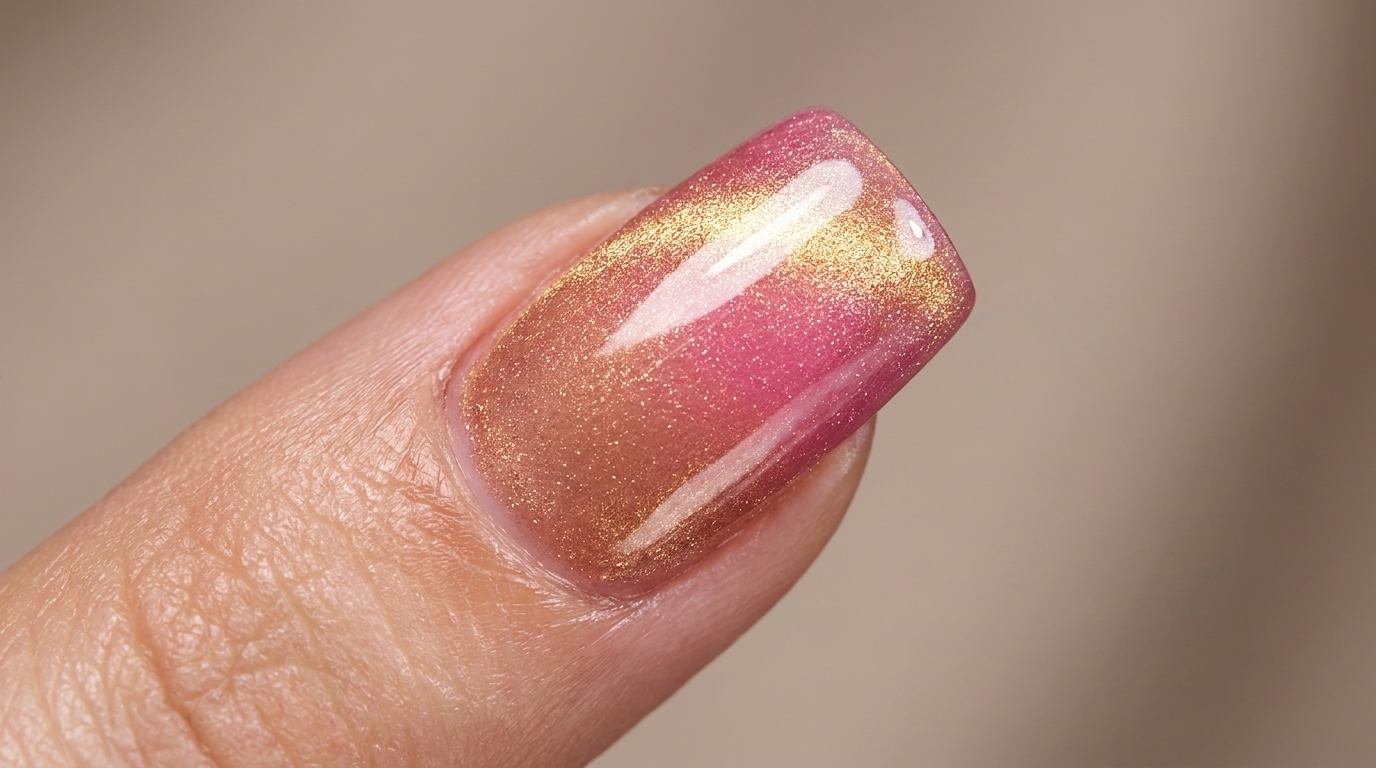 Unghie Cat Eye Gradient Oro Rosa — Tutorial Passo dopo Passo