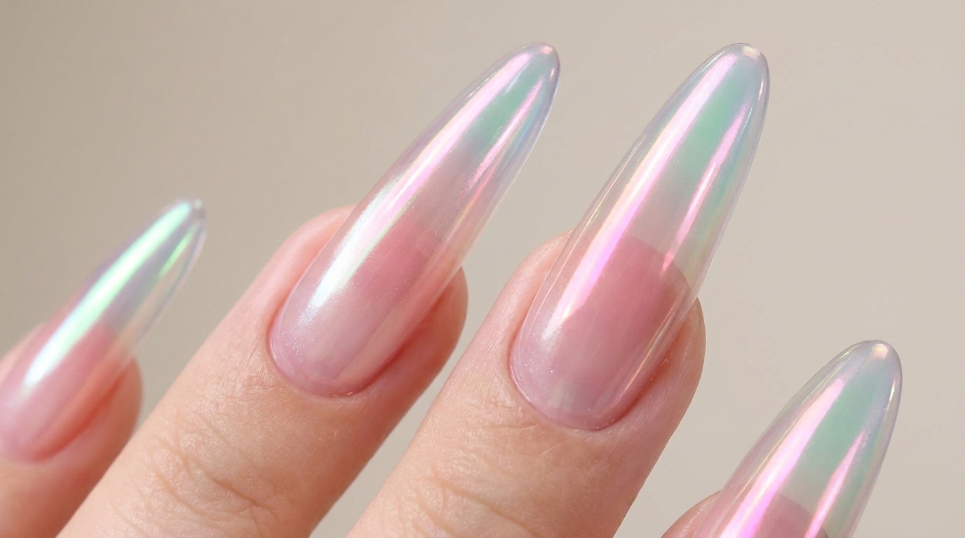 Unghie Bubble Aurora Lunghe con Effetto Blush e Cat-Eye — Tutorial Passo dopo Passo