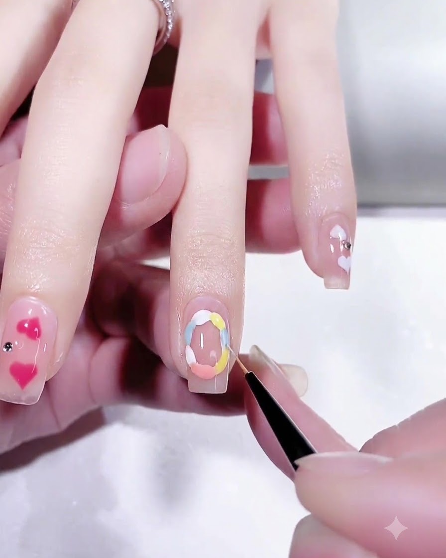 Una mano posizionata allinterno di una lampada per unghie professionale UV LED per la polimerizzazione della nail art.