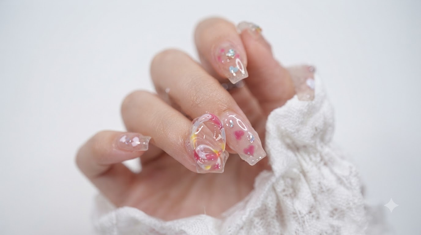 Unghie Jelly Heart Colorate — Tutorial 3D Passo dopo Passo