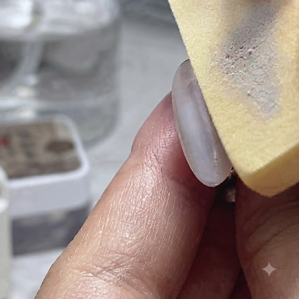 Dita con unghie posizionate allinterno di una lampada UV/LED per polimerizzare il gel colorato.