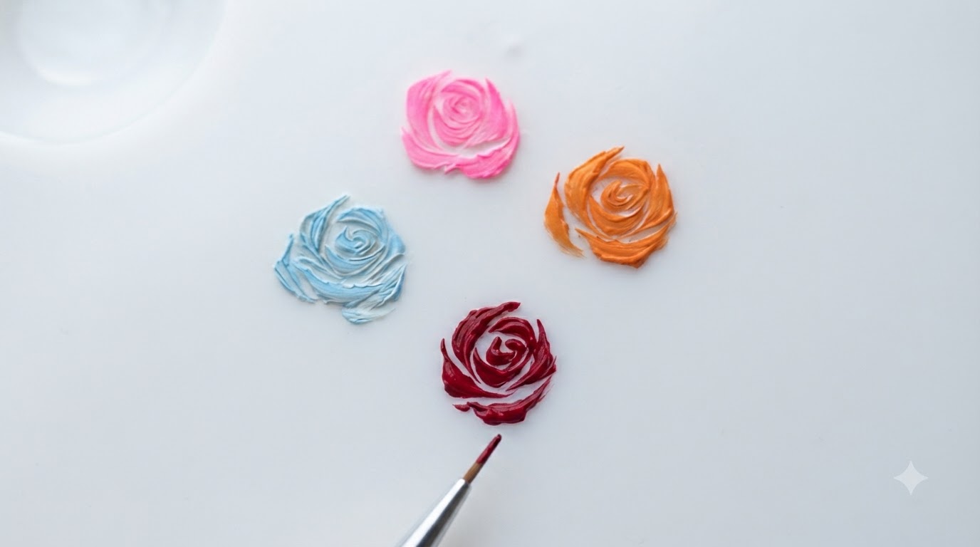 Decorazione Unghie con Rose Miniature Dipingibili — Tutorial per Principianti