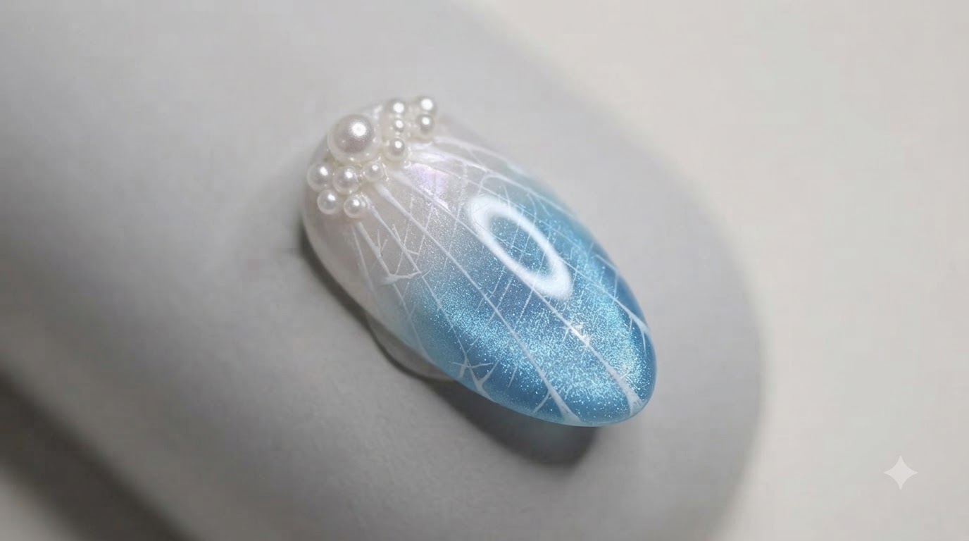 Unghie Effetto Sirena e Ocean Cat Eye Blu — Tutorial Passo dopo Passo