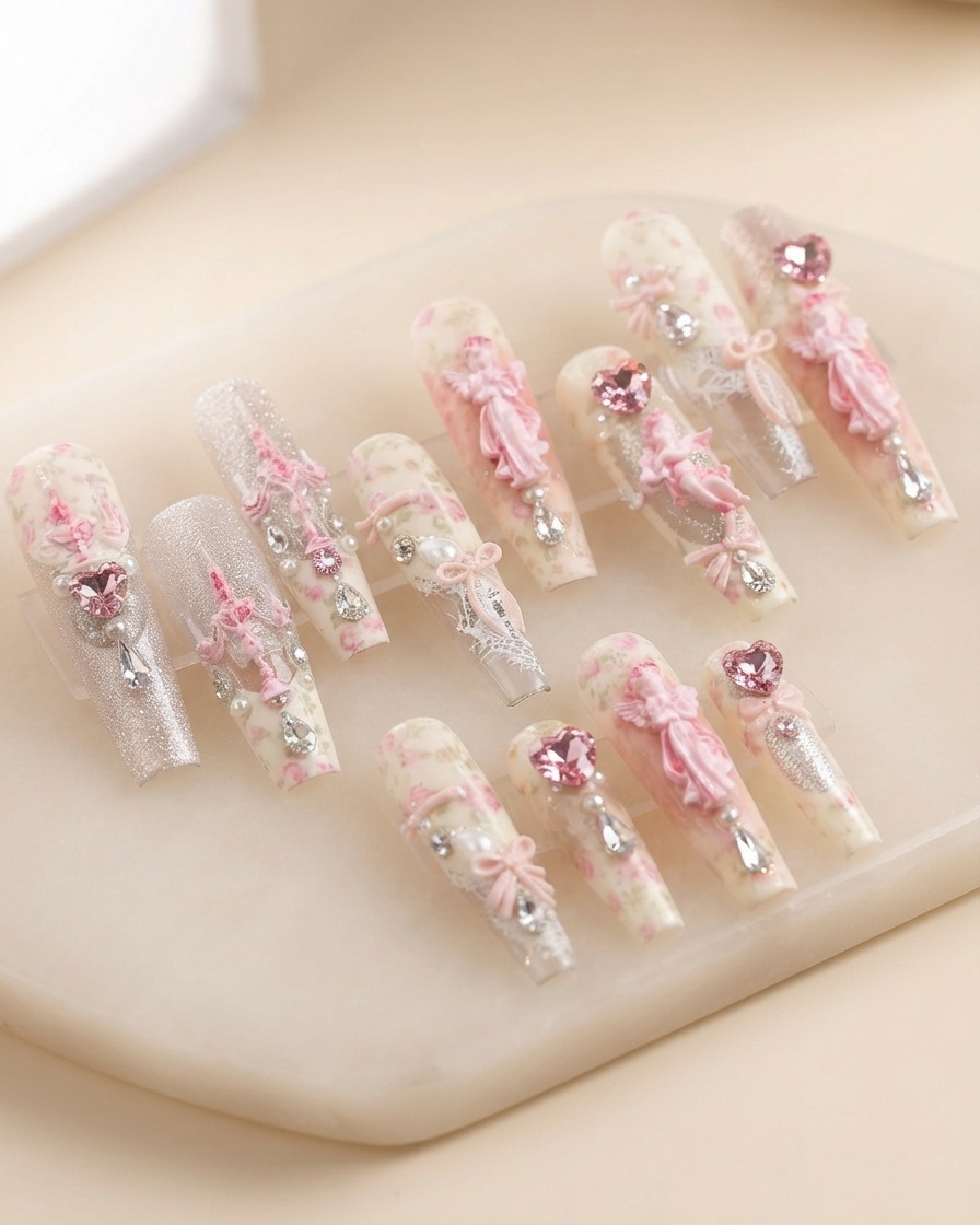 Un pennello di precisione applica il gel transfer trasparente sulla base bianca polimerizzata.