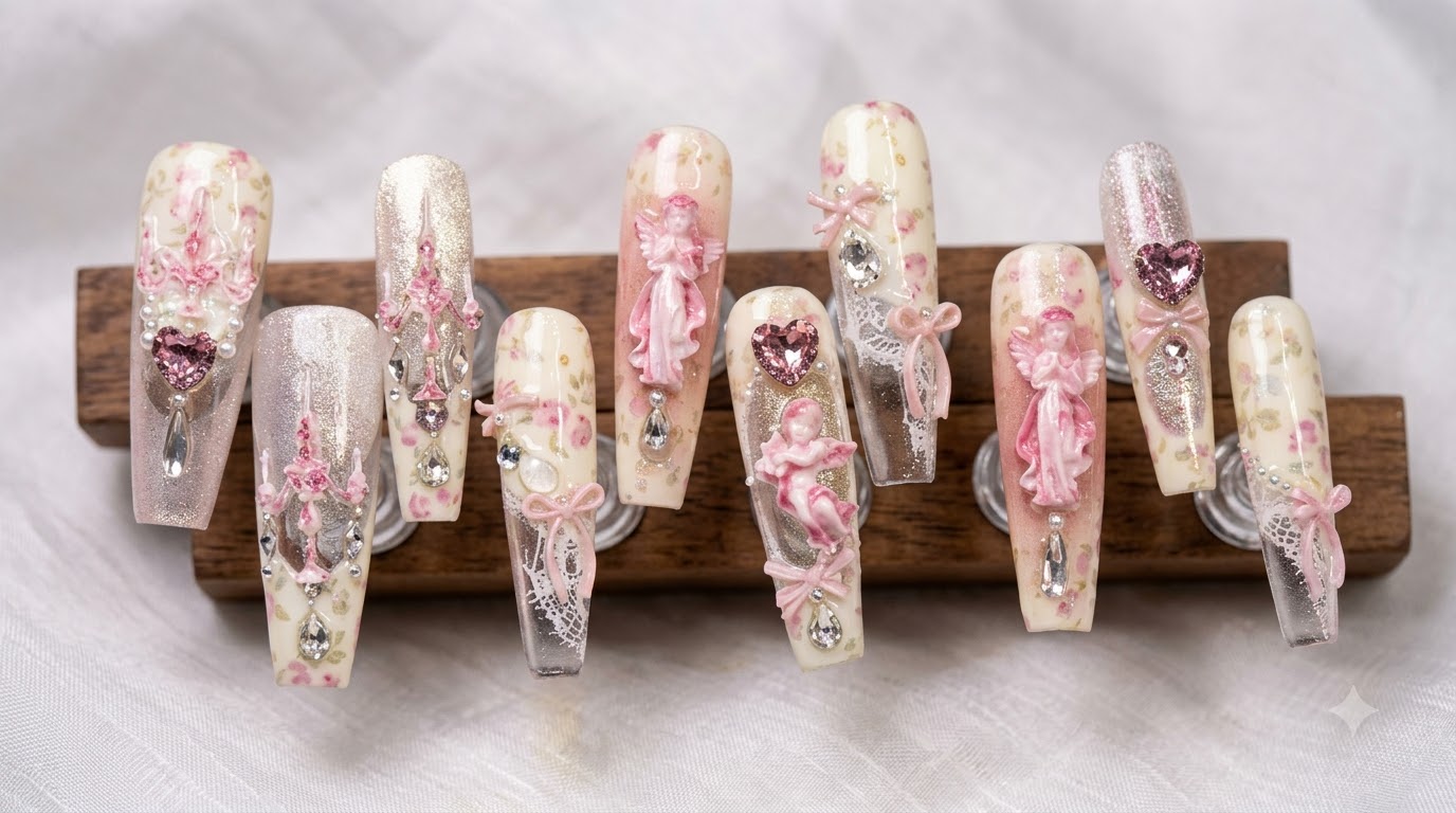 Unghie Press-On Floreali Aurora Garden — Tutorial di Nail Art Passo dopo Passo
