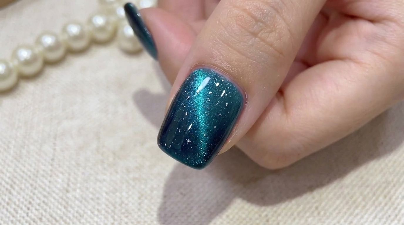 Unghie Effetto Galassia Blu Stellato con Sfumatura Cat-Eye — Tutorial Passo dopo Passo