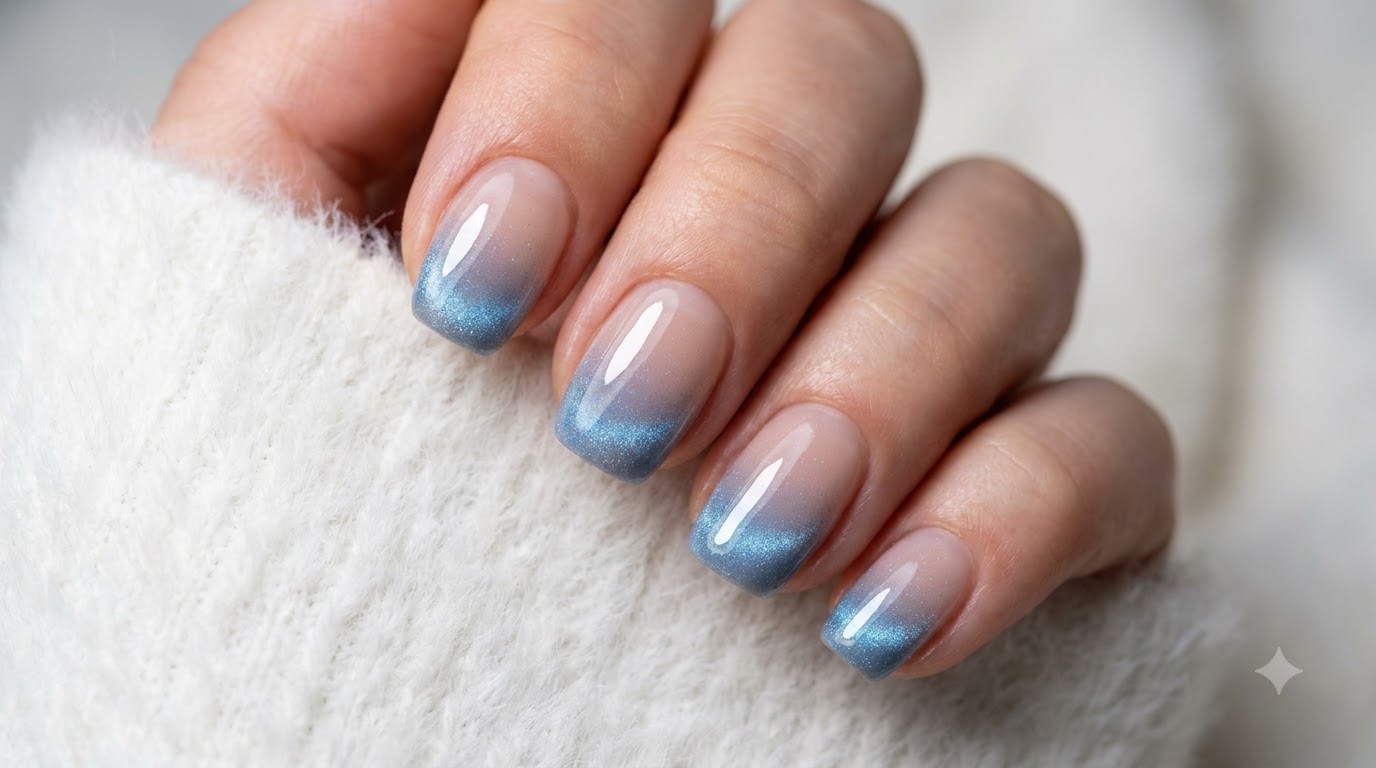 Manicure Cat-Eye Blue Tears — Tutorial Passo a Passo per Unghie Gradient