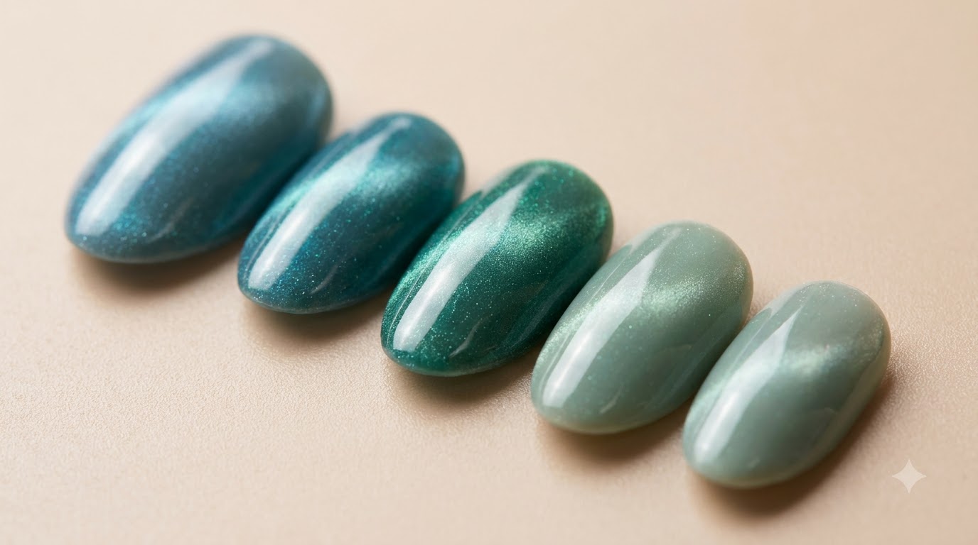 Nail Art Gel Cat-Eye e Sfumatura Blu-Verde — Tutorial Passo a Passo