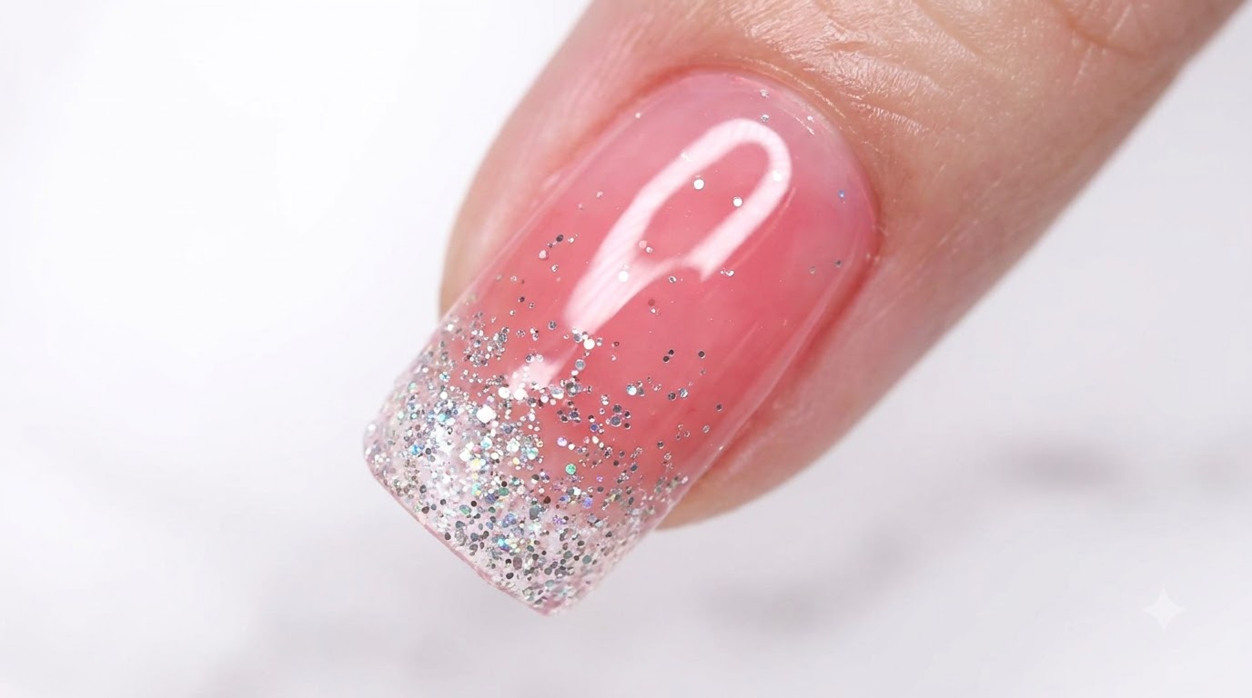 Unghie con Sfumatura Glitter Argento — Tutorial Passo a Passo Effetto Fatato