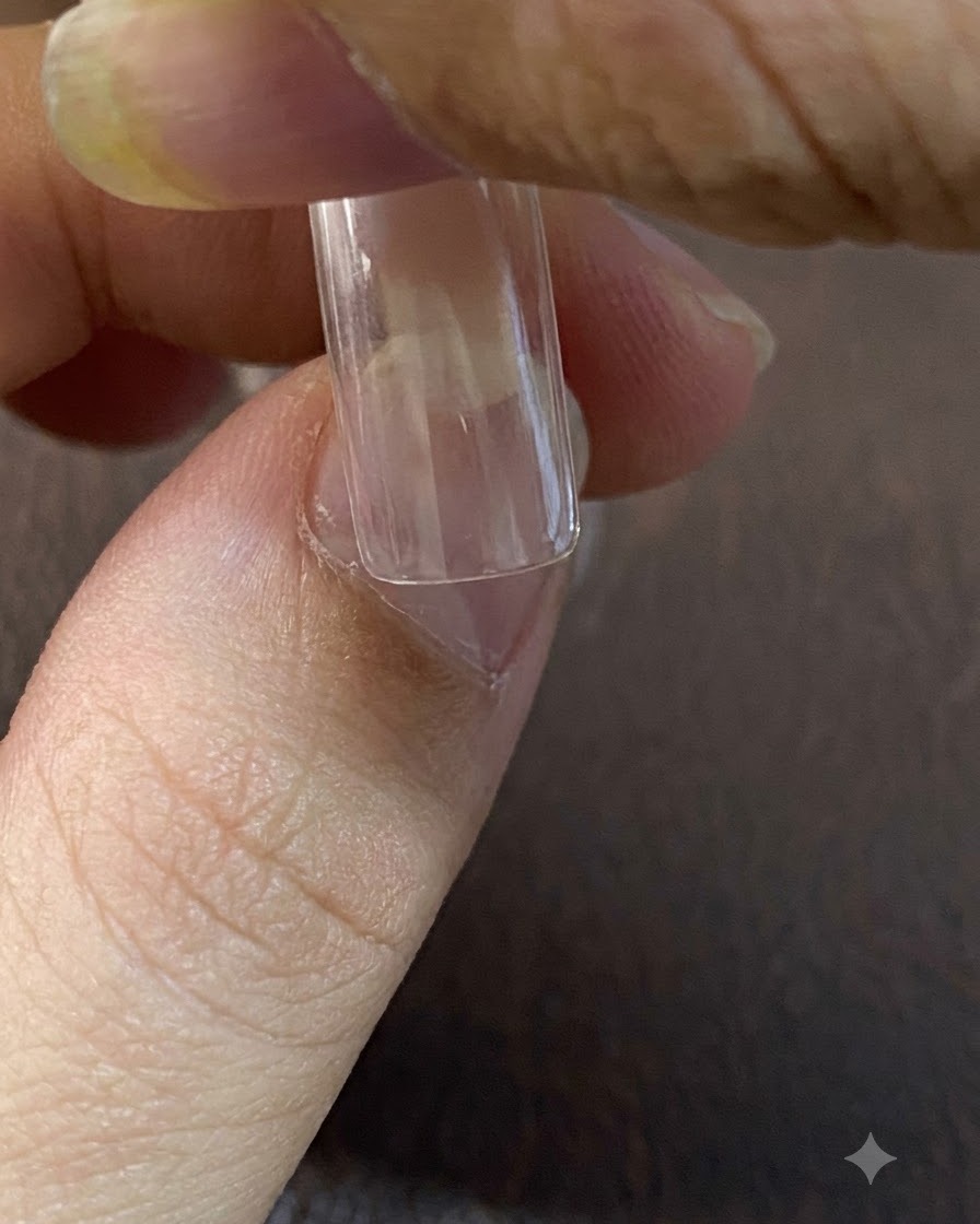 Un magnete tenuto a distanza sopra ununghia, che crea un ampio riflesso di luce cat-eye in movimento.
