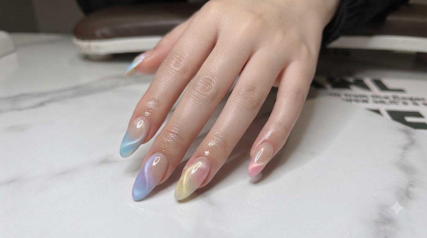 Unghie Sfumate Pastello e Aurora Magnetica — Tutorial Passo Dopo Passo