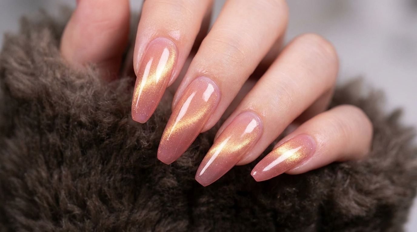 Unghie Gel Ombré Pesca con Effetto Cat-Eye — Tutorial Passo Passo