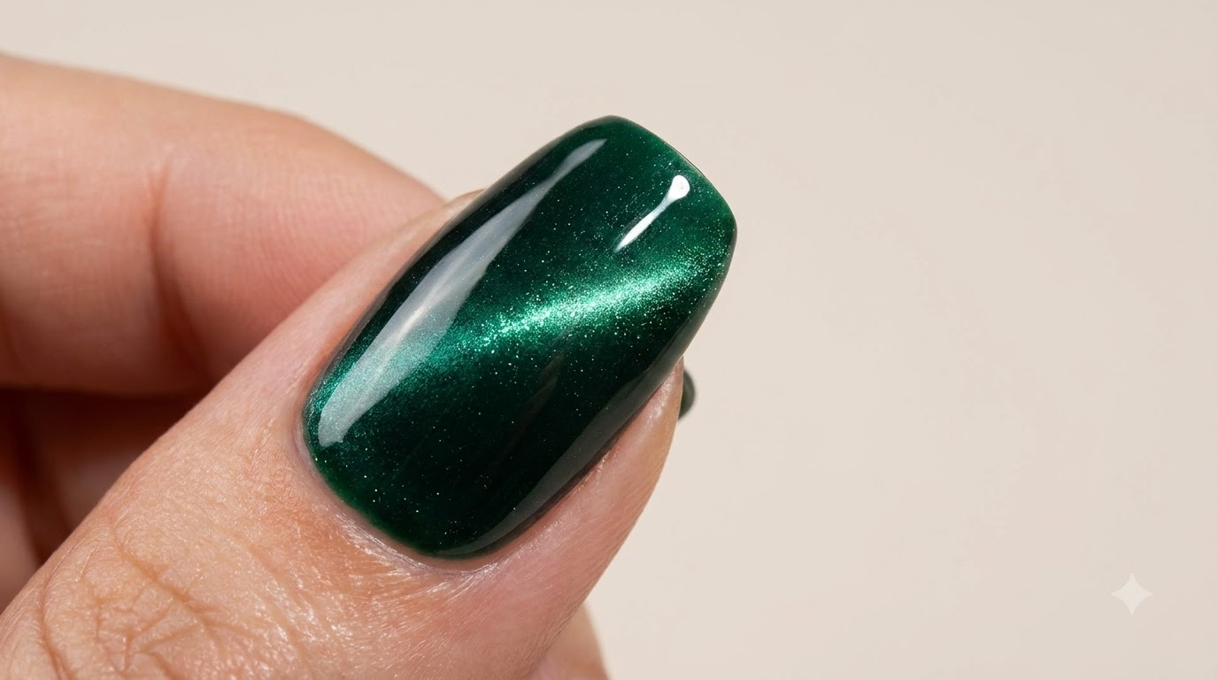 Unghie Gel Cat Eye Verde Smeraldo Profondo — Tutorial Passo Dopo Passo