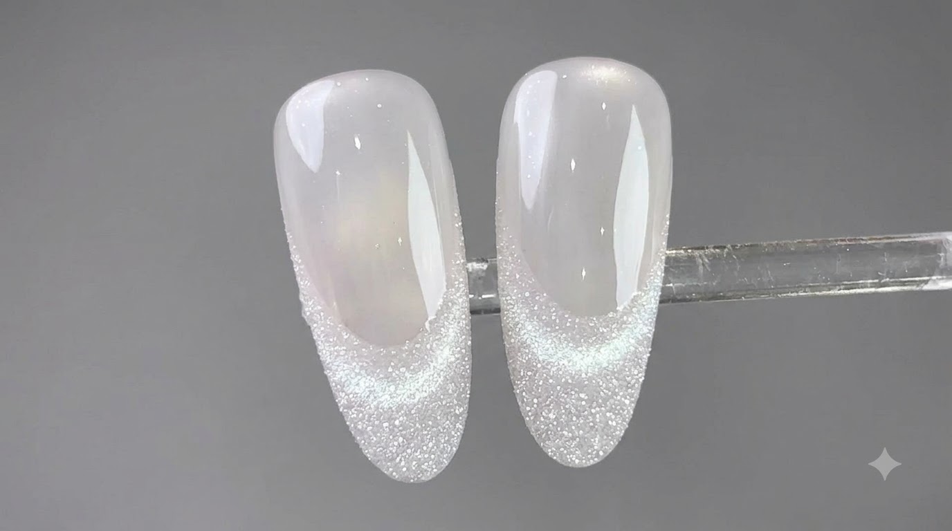 Unghie Cat Eye French Cristallo e Brillanti — Tutorial Passo dopo Passo