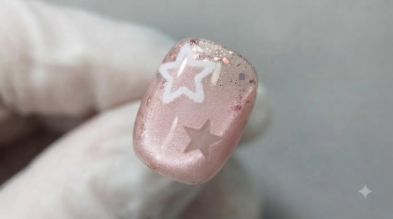 Nail Art con Stelle Vuote e Glitter — Tutorial Elegante Passo dopo Passo