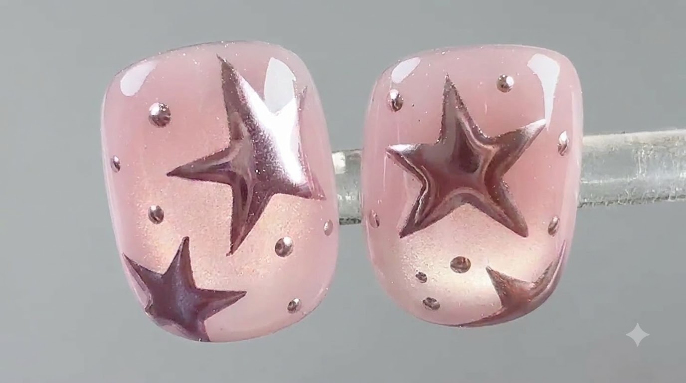 Unghie Stella Cromo Rosa Stile Ins — Tutorial Passo dopo Passo